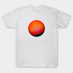 Red yellow purple fire ball in 3d optic T-Shirt